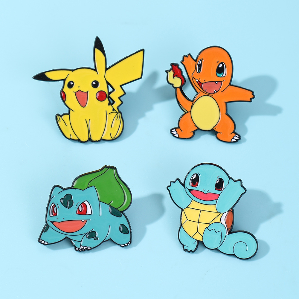Anime Cosplay Pokemon - Ensemble de 4 épingles en émail